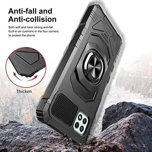 Vista 3 de SOGA Funda compatible con Boost Mobile Celero 5G+ Plus 2023 con protector de pantalla de vidrio templado [grado militar] anillo de montaje