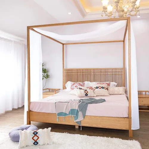 Vista 19 de Linentalks Cortinas de cama negras para cama individual, bufanda de cama transparente de lujo, cortinas de cama con cenefa, cortinas de cama