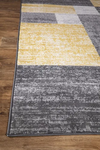 Vista 5 de Rugshop Oslo - Alfombra moderna geométrica resistente a la decoloración Amarillo