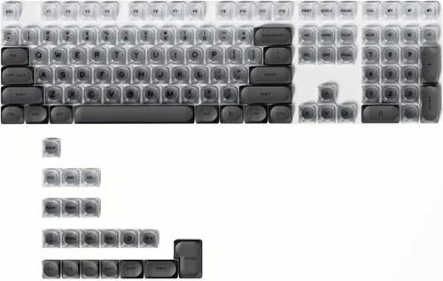 Vista 13 de Guffercty kred XDA Profile - Teclas negras minimalistas 75% Dye-sub PBT con teclas ISO para teclado mecánico MAC 60% 65% 75% 96% (muñeca negra)