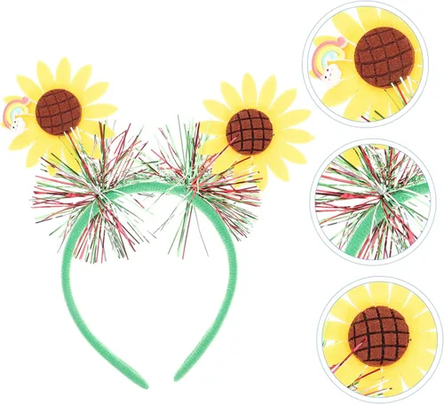 Vista 3 de KJHBV Diadema de girasol para niñas, accesorios para el cabello, guirnalda de decoración para niñas, accesorios de decoración para el cabello