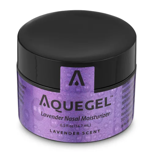 Aquegel Hidratante nasal+lavanda (sueño fácil), alivio de la sequedad nasal de 12 horas, gel de nariz a base de agua, hidratante nasal con terapia
