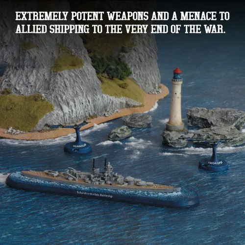 Vista 3 de Wargames Delivered Victoria en el mar Kriegsmarine Fleet, Battleship Game. Modelo de acorazado miniatura de la Segunda Guerra Mundial, portaaviones