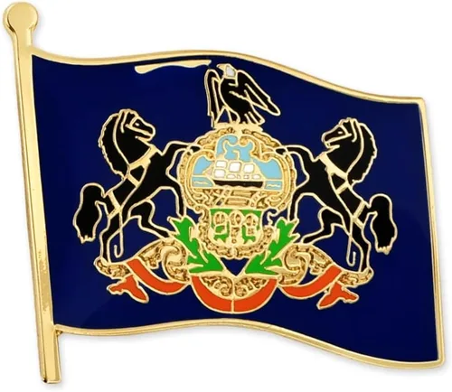Vista 16 de PinMart Pin de solapa esmaltado con bandera del estado de EE. UU Chapado en oro de Alabama