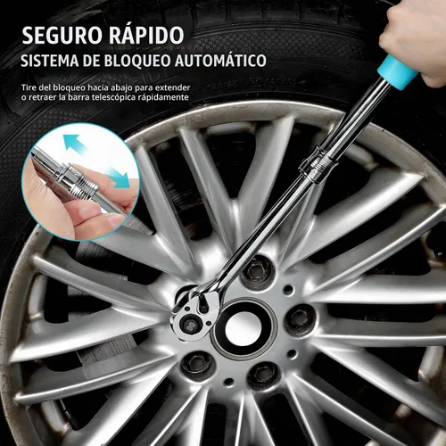 Vista 8 de DURATECH Trinquete extensible de 1/2 pulgada, llave de trinquete de liberación rápida de 90 dientes Socket Wrench with Cushion Handle &