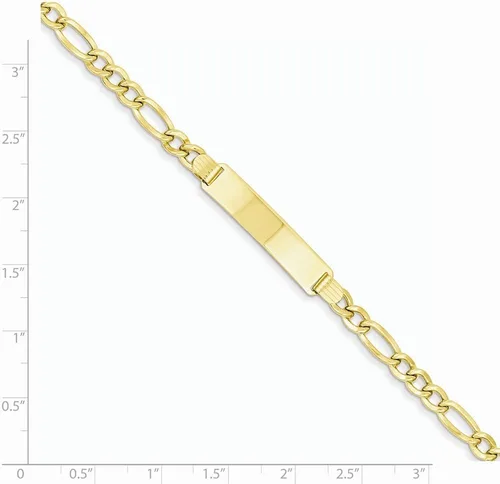 Vista 4 de FB Jewels Pulsera de identificación de oro amarillo sólido de 14 quilates Oro