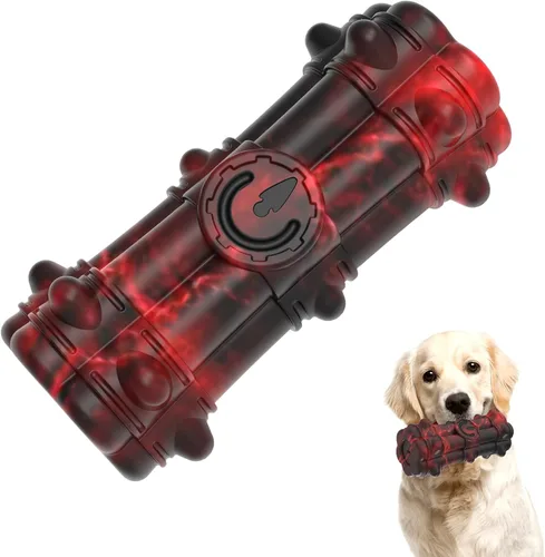 Vista 10 de Juguetes masticables para perros para masticadores agresivos, juguetes de huesos de perro grandes, juguetes para perros para masticadores Gris