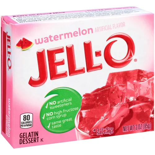 Vista 8 de Jell-O Mezcla de postres de gelatina, sabor a sandía, gelatina de fruta clásica para postres, aperitivos y recetas de fiesta, 3 onzas (paquete de 24)