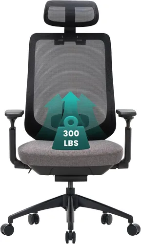 Vista 11 de COLAMY Silla de oficina ergonómica de malla, silla de escritorio ejecutiva de computadora con respaldo alto y reposacabezas ajustables y brazos 4D