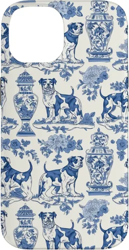 Vista 4 de Chinoiserie Dog Blue Toile Ginger Preppy Grandmillennial - Carcasa para iPhone 16