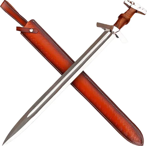 Vista 8 de Armory Replicas™ Colección de espadas de acero de Damasco vikingo y anglosajón de espada completa