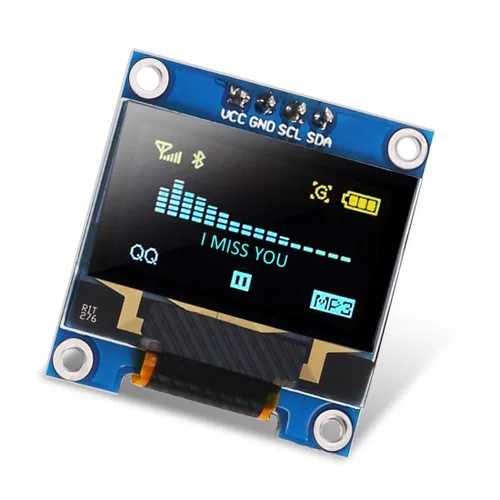 Vista 8 de 6 piezas 0,96 pulgadas módulo de pantalla OLED 128 x 64 I2C pantalla 0,96 pulgadas 12864 módulo OLED azul módulo de pantalla OLED IIC serie