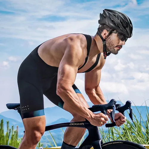 Vista 7 de Santic Pantalones cortos de ciclismo para hombre con relleno 4D para bicicleta de carretera