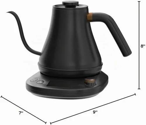 Vista 10 de Hervidor de cuello de cisne con control de temperatura, hervidor eléctrico para café y té, interior de acero 100% inoxidable, calentamiento rápido