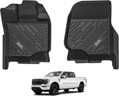 Vista 20 de 3W Alfombrillas para Ford F-150 2015-2025 y F150 Lightning SuperCrew 2022-2025 (sin almacenamiento plano plegable), TPE para todo tipo de clima