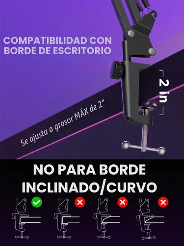 Vista 7 de InnoGear - Soporte de micrófono para Blue Snowball y Blue Snowball iCE, brazo de pluma con filtro pop y soportes para micrófono, para HyperX