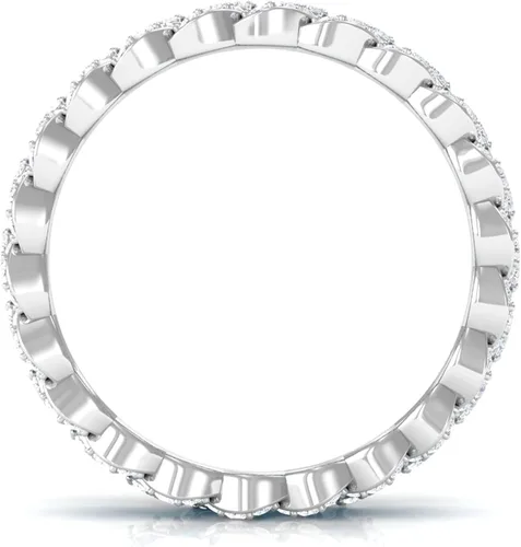 Vista 4 de Natural London Blue Topaz Baguette Wedding Band, AAA Quality 10K oro blanco