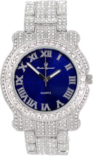 Vista 69 de Charles Raymond Bling-ed Out Ultimate Hip Hop Royalty Reloj para hombre con número romano de fácil lectura o indicadores de tiempo de diamantes