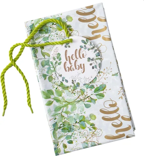 Vista 7 de WRAPAHOLIC Bolsa de regalo de plástico neutro extra grande de 56 pulgadas para bebé, hojas de eucalipto, bolsa de bicicleta jumbo para regalos