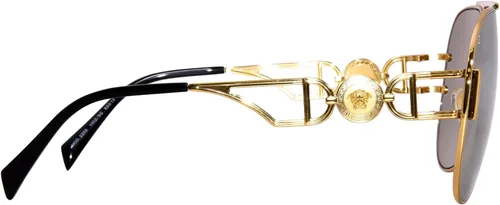 Vista 3 de Versace VE2255 10026G Gafas de Sol DoradoGris Claro Espejo Plata Piloto 2.480 in, Oro
