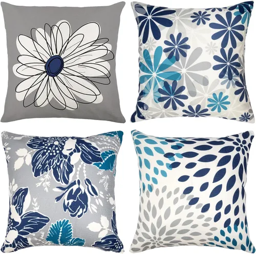 Vista 11 de Baidast Juego de 4 fundas de almohada decorativas marrones de 18 x 18 pulgadas, color marrón y gris, fundas de almohada modernas de lino