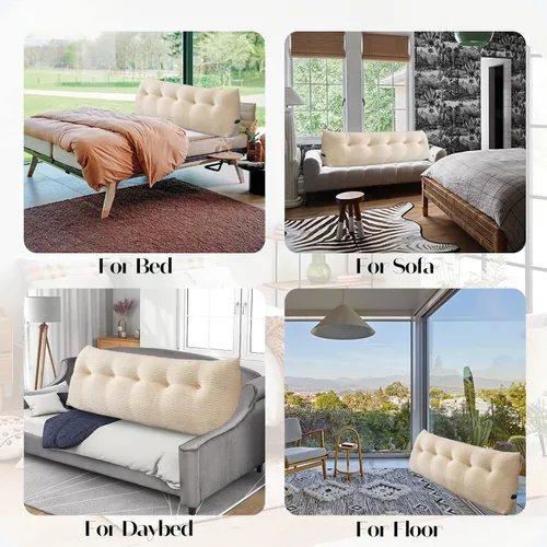 Vista 5 de Cabecera triangular grande con respaldo de cuña y respaldo de posicionamiento, almohadas de lectura, almohadas de cuña para cama de día, litera