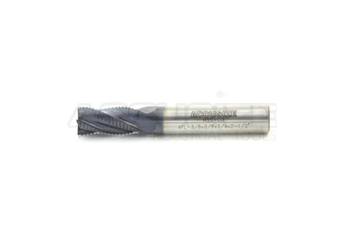 Vista 6 de Accusize Industrial Tools Diente fino M42 8% cobalto Tialn desbaste molino de extremo, 1 '' de diámetro, 1 '' diámetro del vástago, 2 '' longitud
