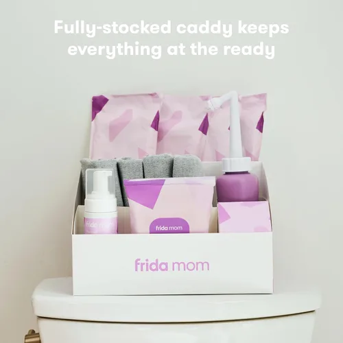 Vista 10 de Frida Mom Juego de regalo de 11 piezas de artículos esenciales posparto, bolsa de hospital imprescindible para la nueva mamá, incluye 4 ropa