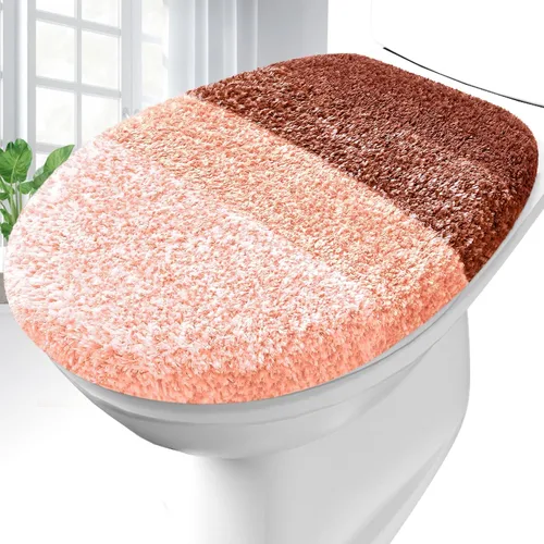 Vista 18 de OLANLY Funda de asiento de inodoro de microfibra suave para baño, cubiertas de asiento lavables a máquina, 17.5x15 pulgadas, con respaldo de goma