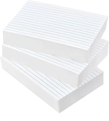 Vista 12 de Goefun - Tarjetas de índice grandes forradas de 6 x 9 pulgadas, color blanco, 300 tarjetas de notas grandes, tarjetas para estudiar, recetas, notas