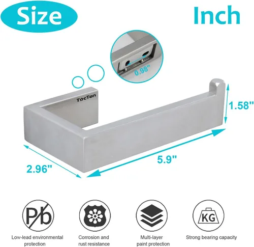 Vista 3 de TocTen Soporte de papel higiénico para papel higiénico para papel higiénico grande, soporte para rollo de papel higiénico, montado en la pared