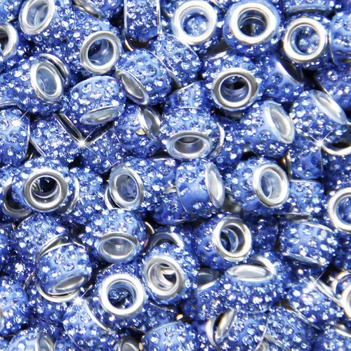 Vista 35 de 60 Piezas Cuentas Espaciadoras de Diamantes de Imitación con Agujero Grande Cuentas Espaciadoras Negras Europeas para Manualidades Cuentas Grandes