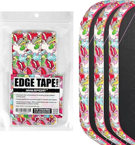 Vista 156 de PICKLETECH Cinta de protección de pala de pickleball – Protector de borde de cabeza de paleta – Cinta de protección de borde de raqueta ajuste