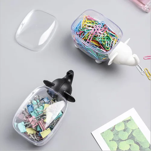 Vista 5 de Paquete de 2 soportes Qtip, dispensador de bolas de algodón acrílico con tapa, bonitos soportes para hisopos de algodón, tarros de baño, recipiente