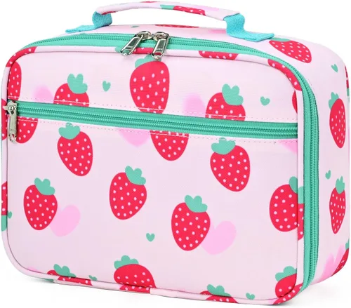 Vista 16 de abshoo Bolsa de almuerzo con aislamiento térmico para niñas, bolsa de almuerzo reutilizable, kit de bolsa de comida para niñas escolares (mariposa)