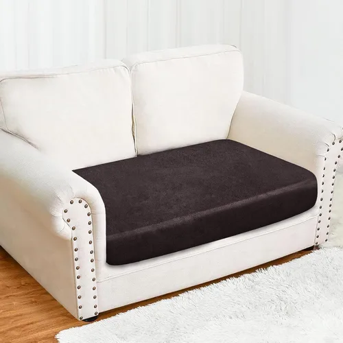 Vista 3 de Fundas de cojín tipo cuero para sofá, juego de fundas protectoras de muebles para sillón seccional, sofá biplaza de tela de elastano elástica