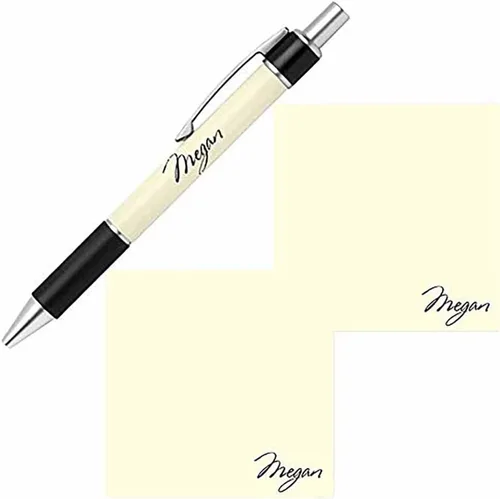 Vista 12 de Juego de notas adhesivas con nombre personalizado y bolígrafo, blocs de notas de papel de papelería personalizados, suministros de fiesta escolar