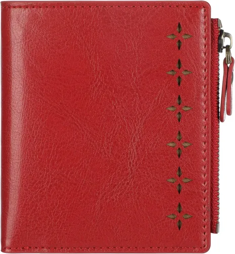 Vista 10 de Lavemi Carteras ultrafinas de cuero compacto para mujeres y niñas, con bloqueo RFID, tarjetero para tarjetas de crédito para mujeres 1-púrpura