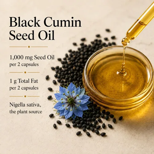 Vista 4 de Black Cumin Seed Oil 1,000 mg from Nigella Sativa, 60 Capsules, 30 Days