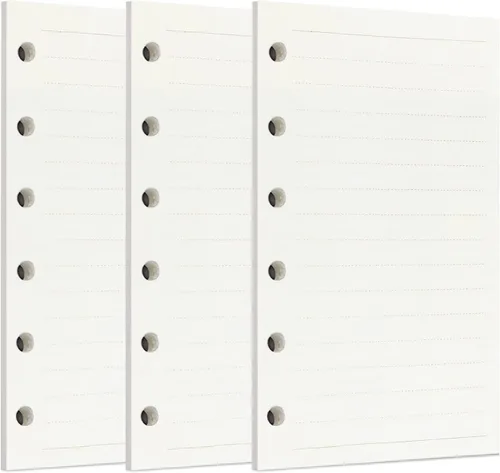 Vista 56 de Zelten 1 paquete A5 de 80 hojas/160 páginas 4 en 1 rayado cuadrado punteado en blanco hojas sueltas perforadas papel de repuesto de papel