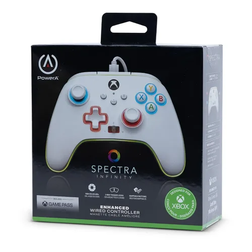 Vista 9 de PowerA Spectra Infinity Enhanced Wired Controller for Xbox Series XS - White Tienda Exclusive gamepad video gaming controller works with Xbox One
