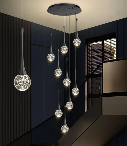 Vista 32 de Lámparas colgantes modernas para isla de cocina, LED, regulable, cristal glamuroso, iluminación colgante de techo para comedor, pasillo, dormitorio