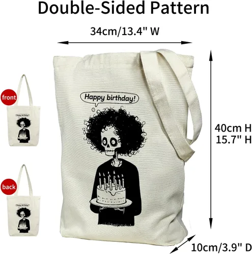 Vista 3 de itgowisa Bolsa de lona para mujer, bolsa de mano con bolsillo interior con cremallera, bolsa de lona con cremallera para compras, trabajo