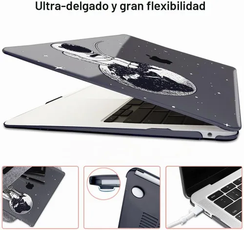Vista 5 de Funda compatible con MacBook Pro de 13 pulgadas 2022 2021-2016 A2338 M2/M1 Chip A2251 A2289 A2159 A1989 A1706, patrón de plástico duro cubierta
