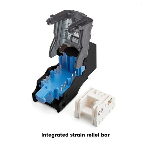 Vista 2 de TRUE CABLE Conector Keystone sin herramientas Cat5e, sin blindaje (UTP), PoE++ (4PPoE) 100W, certificación UL, verificado ETL, certificado ANSI/TIA