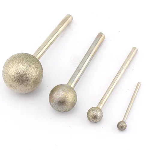 Vista 2 de ILOVETOOL Broca de molienda esférica de 0.394 in vástago redondo de diamante de 0.236 in para herramienta Dremel