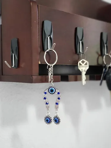 Vista 8 de Bravo Team - Llavero con dije de ojo malvado para colgar en forma de caballo con cristal azul, con cierre – Signo de buena suerte, buena suerte