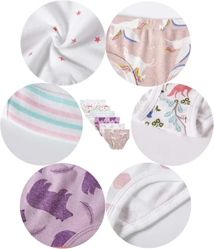 Vista 2 de Cadidi Dinos Ropa interior de algodón suave para bebés y niñas pequeñas