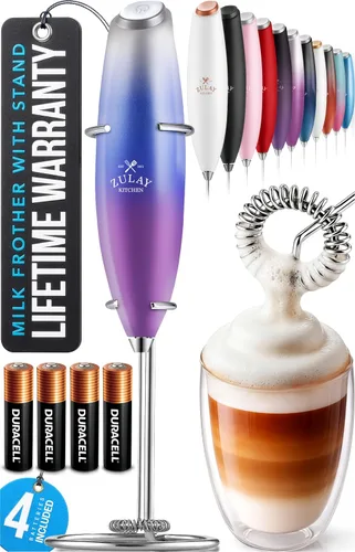 Vista 61 de Zulay Kitchen Potente varita espumadora de leche con 2 baterías Duracell – Mezclador de bebidas portátil ultrarrápido – Máquina de espuma eléctrica