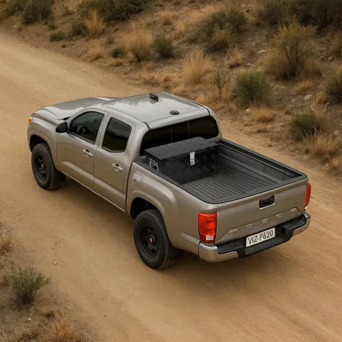 Vista 5 de Caja de herramientas de aluminio para caja de camión de 20 pulgadas con asas laterales, cerradura Heavy Duty Waterproof Trailer Storage Organizer